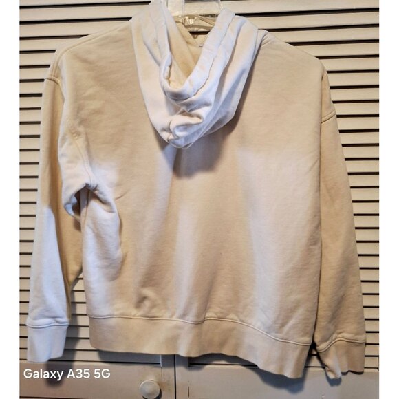 Peloton Logo Cream Pullover Hoodie L 100% Cotton Made In Vietnam - Picture 3 of 6